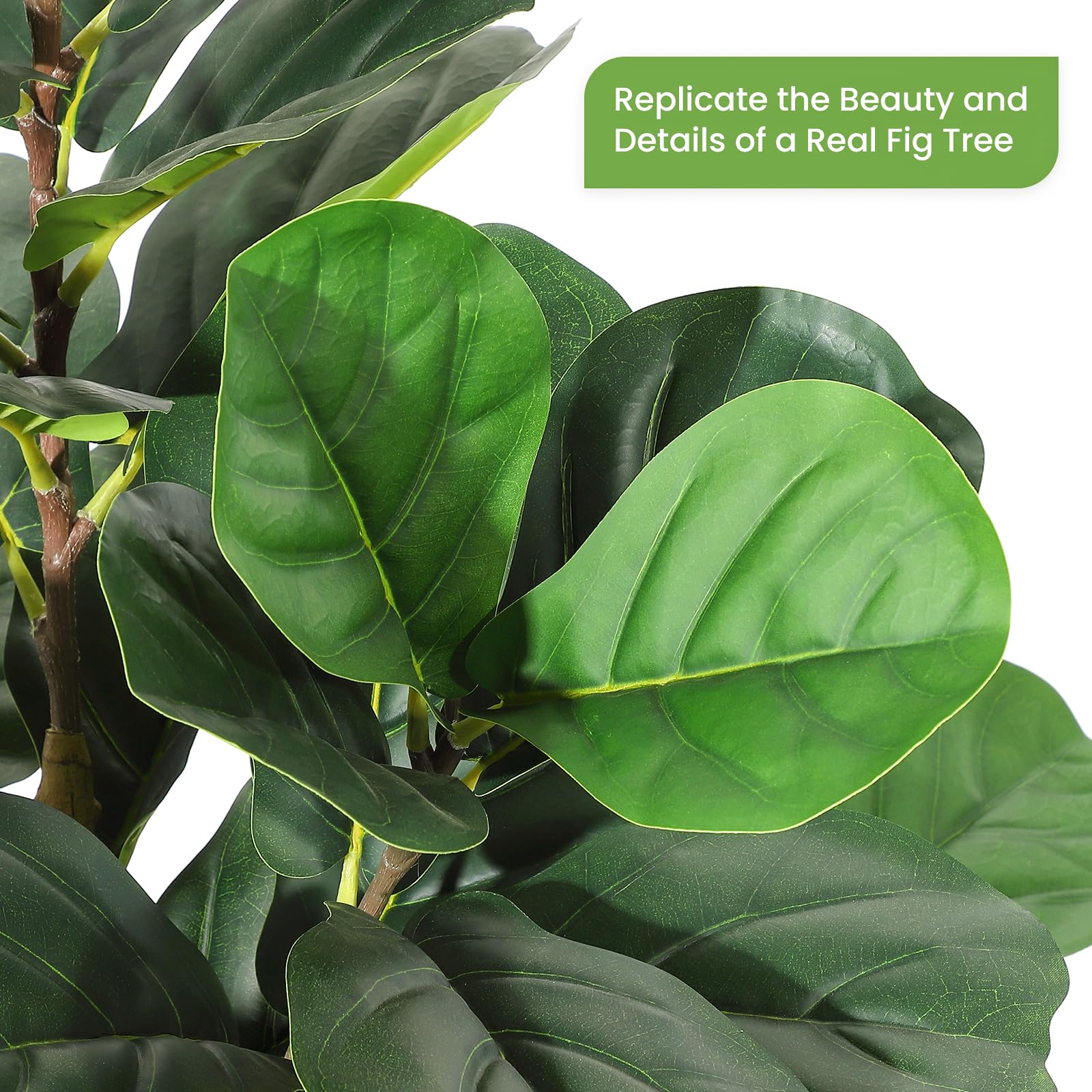 Artificial Fiddle Leaf Fig Tre - Rubber Plant Ficus recension och pris